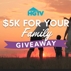 HGTV $5K for your Family Giveaway prize ilustration