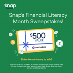Snap Financial Literacy Month Sweepstakes prize ilustration