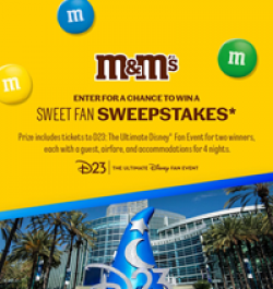 M&Ms D23 Fan Event Sweepstakes prize ilustration