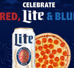 Miller Lite Pizza on Us Sweepstakes prize ilustration